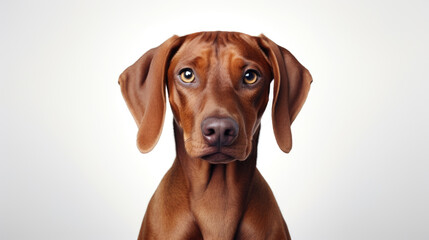 An isolated dog portrait against a white canvas for maximum visual impact.