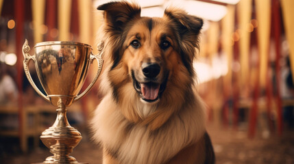 Excellence rewarded at a dog show, this canine champion