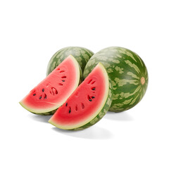 Watermelon Slice isolated on transparent or white background, png