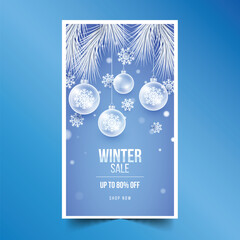 Obraz na płótnie Canvas realistic winter sale banners collection design vector illustration