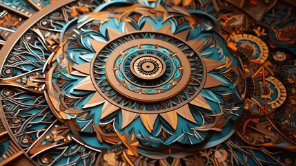 A captivating and intricate mandala, where colors and patterns weave a compelling story of life's journey.