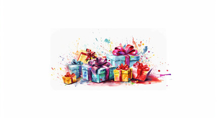 Gift boxes with bows and ribbons. AI Generated