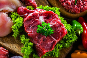 Composition with a variety of meat products