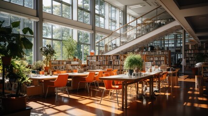 the concept of the library as a comfortable and modern place for learning