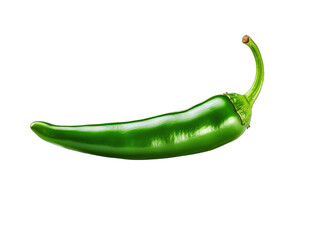 Green Hot Chili Pepper isolated on transparent background png