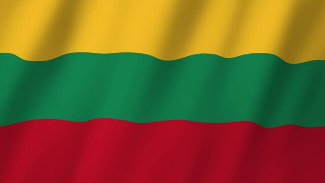 Lithuania Flag. Flag of Lithuania footage video waving in wind. 