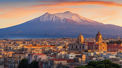 Scenic Aerial Perspective: Saint Agatha's Cathedral in Catania Captured from Above