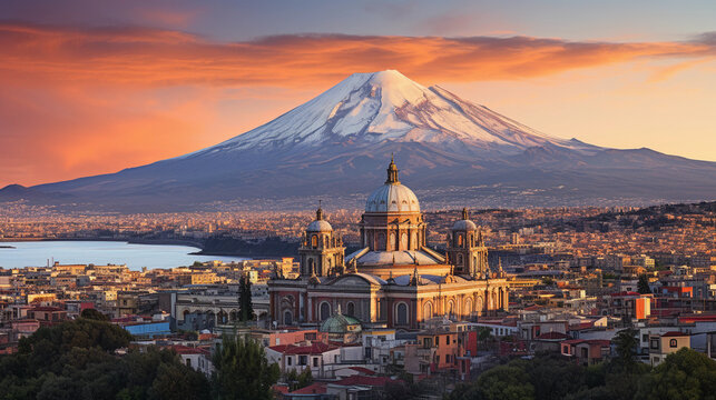 Scenic Aerial Perspective: Saint Agatha's Cathedral in Catania Captured from Above