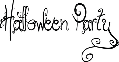 Halloween Party text sign illustration on white background
