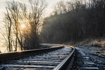 railroad tracks in the morning