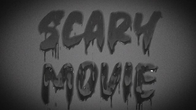 Scary movie vintage title, nostalgic style of black and white retro horror. Ommage to cinematic Culture of frightening b-movies