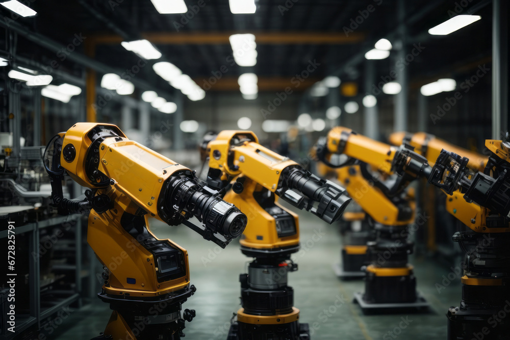 Aufkleber Automated robots machines in a production factory