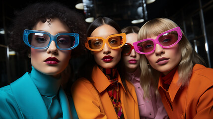 Neo-Pop Night: Enigmatic Women with Glasses