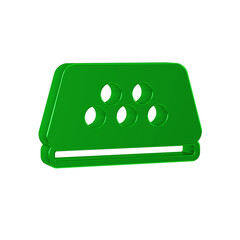 Green Taxi car roof icon isolated on transparent background.