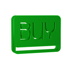 Green Buy button icon isolated on transparent background. Financial and stock investment market concept.