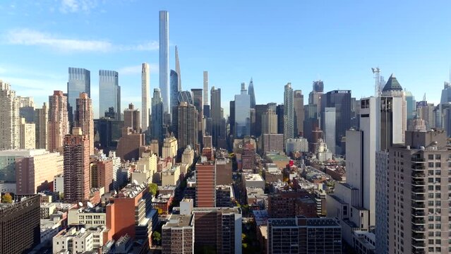 Nonstop to New York. Aerial drone 4k video