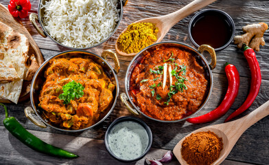 Hot madras paneer and vegetable masala with rice