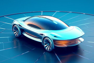 An innovative vision of an ec friendly electric car that represents the future of transportation. Ai generated