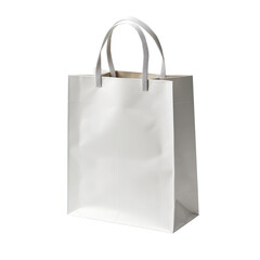 white paper shopping bag isolated on transpaarent background, png