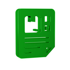 Green Waybill icon isolated on transparent background.