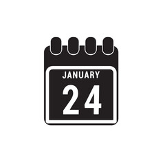 Calendar displaying day 24 (twenty-fourth) of the January - Day 24 of the month. Illustration