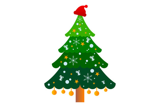 christmas tree with ribbon,  png background, Transparent image