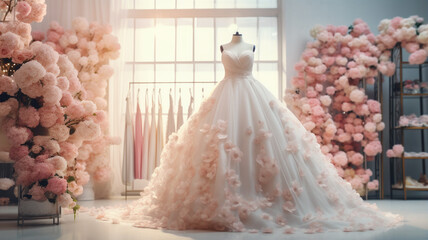 Wedding dress in the salon