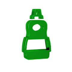 Green Dishwashing liquid bottle icon isolated on transparent background. Liquid detergent for washing dishes.