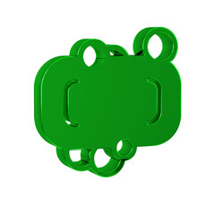 Green Bar of soap icon isolated on transparent background. Soap bar with bubbles.