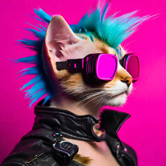 cyber cat created with generative ai technology	