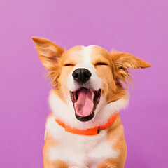 red dog yawns created with generative ai technology
