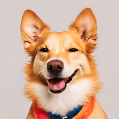 cheerful red dog created with generative ai technology