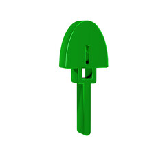 Green Shovel icon isolated on transparent background. Gardening tool. Tool for horticulture, agriculture, farming.