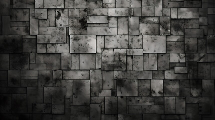 Monochromatic Mosaic: Abstract Grayscale Tiles Texture for Modern Minimalism Concept Art, Generative AI