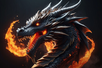 A majestic dragon soaring through the skies of Japan, its fiery breath lighting up the night with vibrant hues of red, orange, and gold.