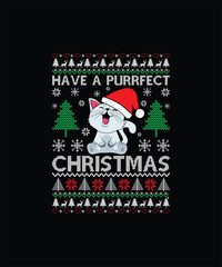 HAVE A PURRFECT CHRISTMAS Pet t shirt design