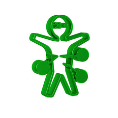 Green Voodoo doll icon isolated on transparent background. Happy Halloween party.