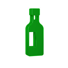 Green Bottle of wine icon isolated on transparent background.