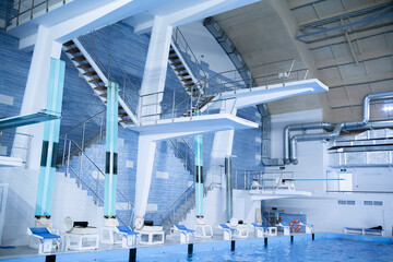 springboard for sports jumping water in the pool