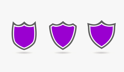 Shield Shape with Silver Gradient. Sheild security and guarantee symbol vector design element