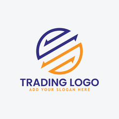 business finance trading logo design vector
