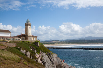 Fototapeta na wymiar Aviles lighthouse view, Asturias, Spain