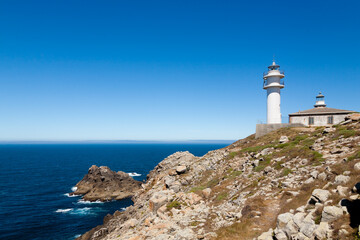 Fototapeta na wymiar Tourinan lighthouse view, Galicia, Costa da Morte, Spain.