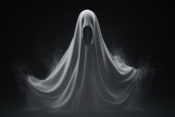 Isolated And Spooky Halloween Ghost, Symbol Of Fright - obrazy, fototapety, plakaty