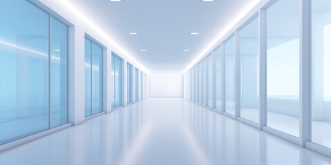 An Empty Hallway In An Office Building