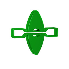 Green Kayak and paddle icon isolated on transparent background. Kayak and canoe for fishing and tourism. Outdoor activities.