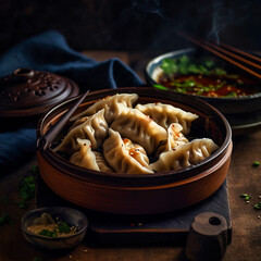 Shumai is a type of traditional Chinese dumpling. In Cantonese cuisine, it is usually served with dimsum.