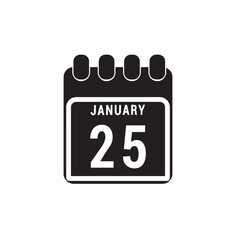 Fototapeta premium Calendar displaying day 25 (twenty-fifth) of the January - Day 25 of the month. Illustration 