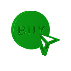 Green Buy button icon isolated on transparent background.