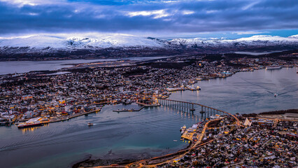 View of  Tromsø from the top of Fjellheisen